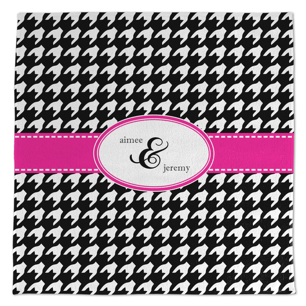 Custom Houndstooth w/Pink Accent Microfiber Dish Towel (Personalized)