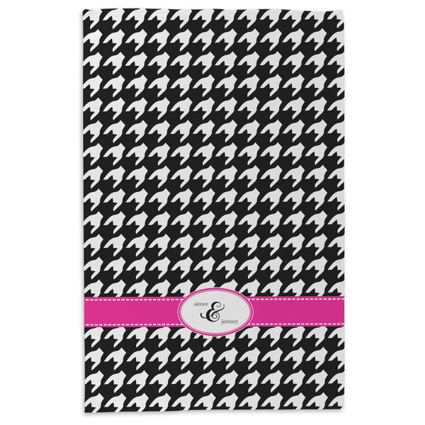 Houndstooth w/Pink Accent Microfiber Dish Towel - APPROVAL
