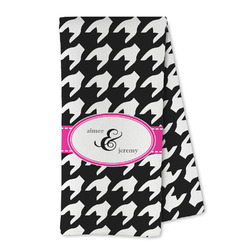 Houndstooth w/Pink Accent Kitchen Towel - Microfiber (Personalized)