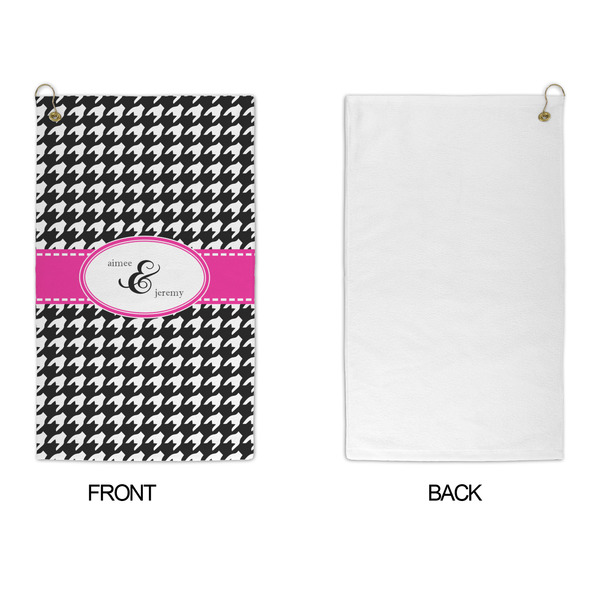 Houndstooth w/Pink Accent Microfiber Golf Towels - APPROVAL