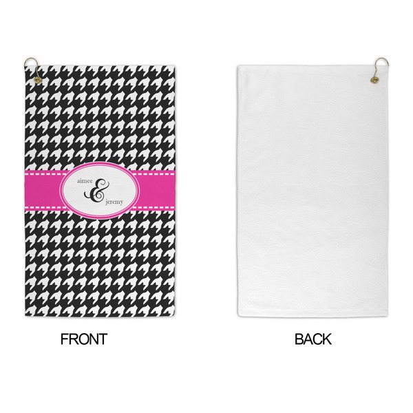 Houndstooth w/Pink Accent Microfiber Golf Towels - APPROVAL