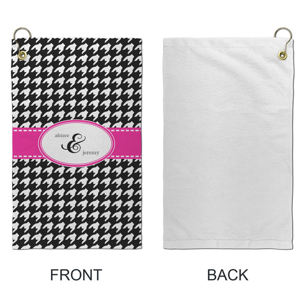 Houndstooth w/Pink Accent Microfiber Golf Towels - Small - APPROVAL