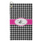 Houndstooth w/Pink Accent Microfiber Golf Towel - Small (Personalized)