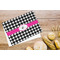 Houndstooth w/Pink Accent Microfiber Kitchen Towel - LIFESTYLE