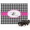 Houndstooth w/Pink Accent Microfleece Dog Blanket - Large