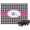 Houndstooth w/Pink Accent Dog Blanket - Large (Personalized)