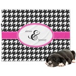 Houndstooth w/Pink Accent Dog Blanket - Regular (Personalized)