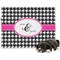 Houndstooth w/Pink Accent Dog Blanket (Personalized)