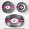 Houndstooth w/Pink Accent Microwave & Dishwasher Safe CP Plastic Dishware - Group