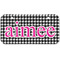 Houndstooth w/Pink Accent Mini/Bicycle License Plate (2 Holes) (Personalized)