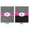 Houndstooth w/Pink Accent Minky Blanket - 50"x60" - Double Sided - Front & Back