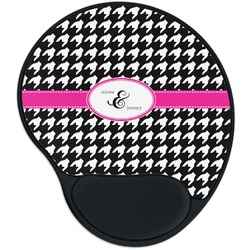 Houndstooth w/Pink Accent Mouse Pad with Wrist Support