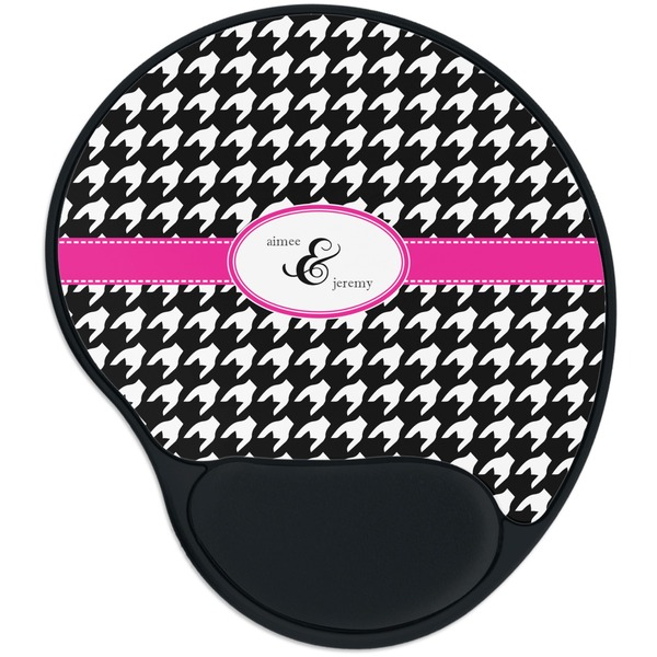 Custom Houndstooth w/Pink Accent Mouse Pad with Wrist Support
