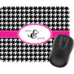 Houndstooth w/Pink Accent Rectangular Mouse Pad (Personalized)