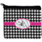 Houndstooth w/Pink Accent Neoprene Coin Purse - Front