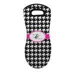 Houndstooth w/Pink Accent Neoprene Oven Mitt w/ Couple's Names