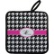 Houndstooth w/Pink Accent Pot Holder w/ Couple's Names