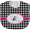 Houndstooth w/Pink Accent New Baby Bib - Closed and Folded