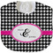 Houndstooth w/Pink Accent Velour Baby Bib w/ Couple's Names
