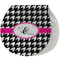 Houndstooth w/Pink Accent New Baby Burp Folded