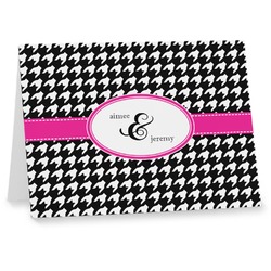 Houndstooth w/Pink Accent Note cards (Personalized)