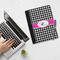 Houndstooth w/Pink Accent Notebook Padfolio - LIFESTYLE (large)