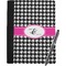 Houndstooth w/Pink Accent Notebook Padfolio - Large w/ Couple's Names