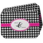 Houndstooth w/Pink Accent Dining Table Mat - Octagon w/ Couple's Names