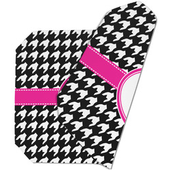 Houndstooth w/Pink Accent Dining Table Mat - Octagon (Double-Sided) w/ Couple's Names
