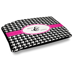Houndstooth w/Pink Accent Outdoor Dog Bed - Large (Personalized)