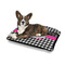Houndstooth w/Pink Accent Outdoor Dog Beds - Medium - IN CONTEXT
