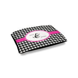 Houndstooth w/Pink Accent Outdoor Dog Bed - Small (Personalized)