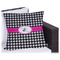 Houndstooth w/Pink Accent Outdoor Pillow