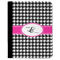 Houndstooth w/Pink Accent Padfolio Clipboards - Large - FRONT