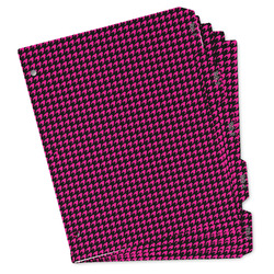Houndstooth w/Pink Accent Binder Tab Divider Set (Personalized)