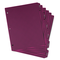 Houndstooth w/Pink Accent Binder Tab Divider - Set of 6 (Personalized)