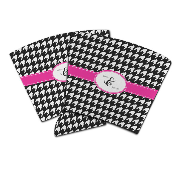 Custom Houndstooth w/Pink Accent Party Cup Sleeve (Personalized)