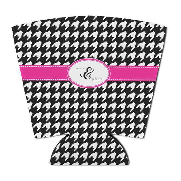 Custom Houndstooth w/Pink Accent Party Cup Sleeve - with Bottom (Personalized)
