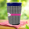 Houndstooth w/Pink Accent Party Cup Sleeves - with bottom - Lifestyle