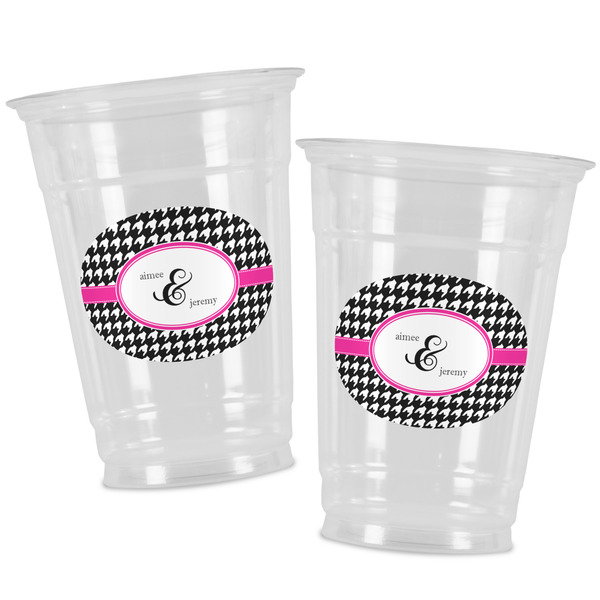 Houndstooth w/Pink Accent Party Cups - 16oz - Alt View