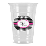 Houndstooth w/Pink Accent Party Cups - 16oz (Personalized)