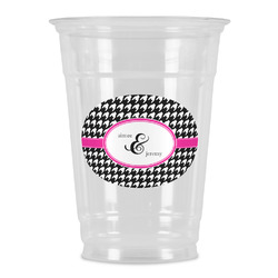 Houndstooth w/Pink Accent Party Cups - 16oz (Personalized)