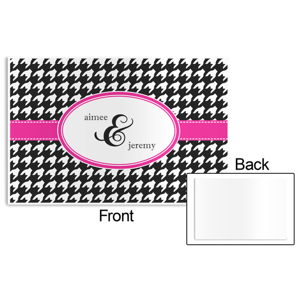 Houndstooth w/Pink Accent Disposable Paper Placemat - Front & Back