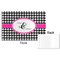 Houndstooth w/Pink Accent Disposable Paper Placemat - Front & Back