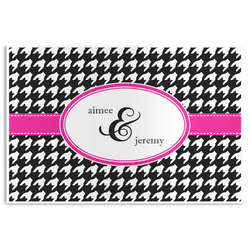 Houndstooth w/Pink Accent Disposable Paper Placemats (Personalized)