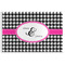 Houndstooth w/Pink Accent Disposable Paper Placemat - Front View