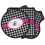 Houndstooth w/Pink Accent Iron on Patches (Personalized)