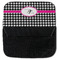 Houndstooth w/Pink Accent Pencil Case - Back Open