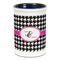 Houndstooth w/Pink Accent Ceramic Pencil Holders - Blue
