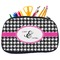 Houndstooth w/Pink Accent Neoprene Pencil Case - Medium w/ Couple's Names